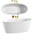 Title: Elegant Oval Stone Bath 1580mm 3D model small image 1