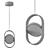 Sleek Black Oval LED Pendant 3D model small image 2