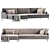 Modern Scalino Grey Sectional Sofa 3D model small image 2