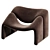 Stylish Groovy Lounge Chair Design 3D model small image 5