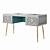 Ivory & Brass Writing Desk 3D model small image 1