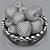 Fresh Green Apples Bowl Display 3D model small image 5