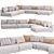 Contemporary Corner Couch Sofa Set 3D model small image 1