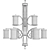Elegant Nora 9-Light Chandelier 3D model small image 2