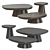 Rustic Stone Coffee Table Set 3D model small image 5