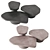 Modern Concrete Bao Table by Baxter 3D model small image 2