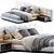 Stylish Lawrence Bed by Minotti 3D model small image 1