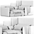 Modern Millimeter Level Bed Render 3D model small image 3
