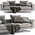 Modern Jesse Brian 2-Seater Sofa 3D model small image 2