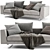 Modern Jesse Brian 2-Seater Sofa 3D model small image 3