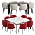Modern Dining Set with Homey Wooden Table 3D model small image 1