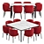 Modern Dining Set with Homey Wooden Table 3D model small image 2