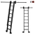 Modern Steel Rolling Library Ladder 3D model small image 1