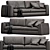 Modern Designer Sofa Andy by CTS 3D model small image 3