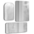 Audre Brass Wall Mirrors Array 3D model small image 2