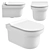 Aquanet Rimless Nova Wall-Hung Toilet 3D model small image 1
