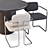 Modern Dining Set: CB2 (Lola Table & Marc Chairs) 3D model small image 4