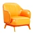 Minimalist Poliform Kaori Armchair 3D model small image 7