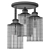 Elegant Glass Semi Flush Mount 3D model small image 2