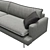 Elegant Alta Sofa by Kaza 3D model small image 3