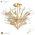Elegant Petali 24K Gold Chandelier 3D model small image 6