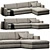 Modern Chaise Lounge Sofa Set 3D model small image 4