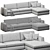 Modern Chaise Lounge Sofa Set 3D model small image 5