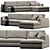 Modern Chaise Lounge Sofa Set 3D model small image 6