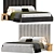 Vertical Channel Fabric Platform Bed 3D model small image 1