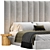 Vertical Channel Fabric Platform Bed 3D model small image 3
