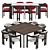 Neo Velvet Armchair & HOMEY Table 3D model small image 1
