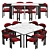 Neo Velvet Armchair & HOMEY Table 3D model small image 3