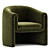 Modern Upholstered Barrel Chair Set 3D model small image 1