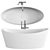 Rivea Maila Freestanding Bath, Easy-Care White 3D model small image 1