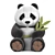 Soft Panda Plush Toy 3D model small image 1