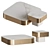 Modern Marble Wood Coffee Tables 3D model small image 3