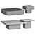 Modern Marble Wood Coffee Tables 3D model small image 4