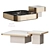 Modern Marble Wood Coffee Tables 3D model small image 6