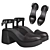 SINTEZIA KELLY Sandals with Turbosmooth 3D model small image 2