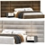 Modern Fabric Platform Bed  3D model small image 1