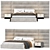 Modern Fabric Platform Bed  3D model small image 3