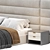 Modern Fabric Platform Bed  3D model small image 4