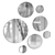 Modern Frameless Irregular Mirror Set 3D model small image 1