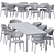 Modern Dining Set Spiga Oleandro 3D model small image 3
