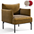 Sleek Modern Penn Chair 3D model small image 1