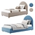 Molly Beds Set: Blue & Beige 3D model small image 2