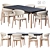 Modern Dining Set with Spiga Table 3D model small image 1