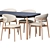 Modern Dining Set with Spiga Table 3D model small image 2