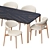 Modern Dining Set with Spiga Table 3D model small image 3