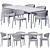 Modern Dining Set with Spiga Table 3D model small image 4